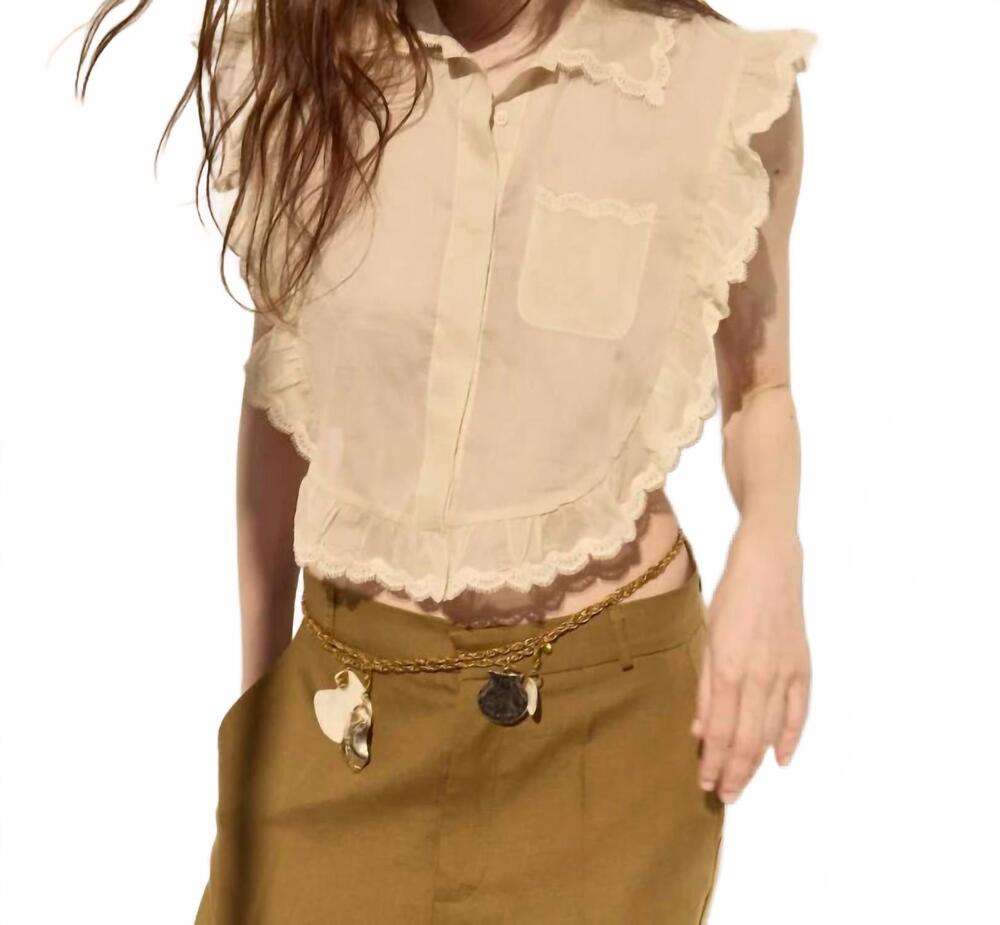 NEW DELUC women's insua sleeveless shirt in light yellow
